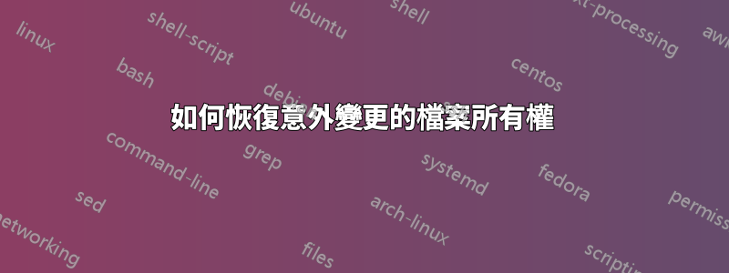 如何恢復意外變更的檔案所有權