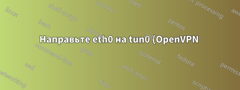 Направьте eth0 на tun0 (OpenVPN) и оставьте wlan0 без изменений