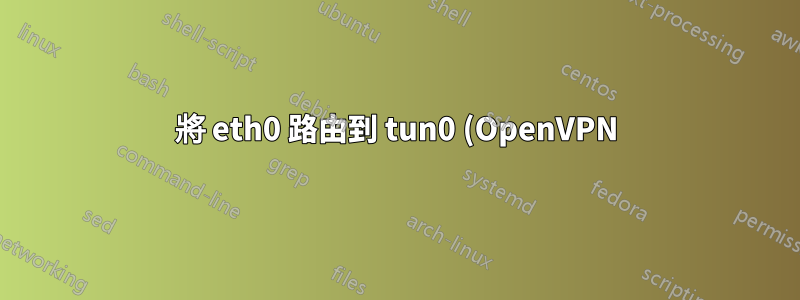 將 eth0 路由到 tun0 (OpenVPN) 並使 wlan0 不受影響