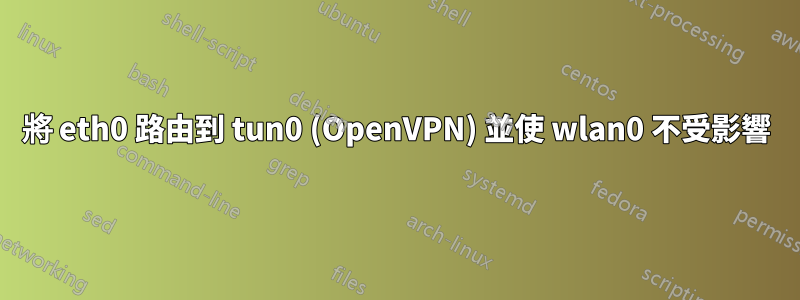 將 eth0 路由到 tun0 (OpenVPN) 並使 wlan0 不受影響