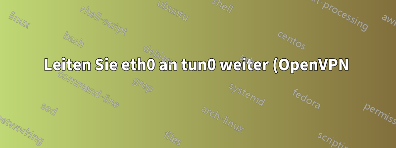 Leiten Sie eth0 an tun0 weiter (OpenVPN) und lassen Sie wlan0 unberührt