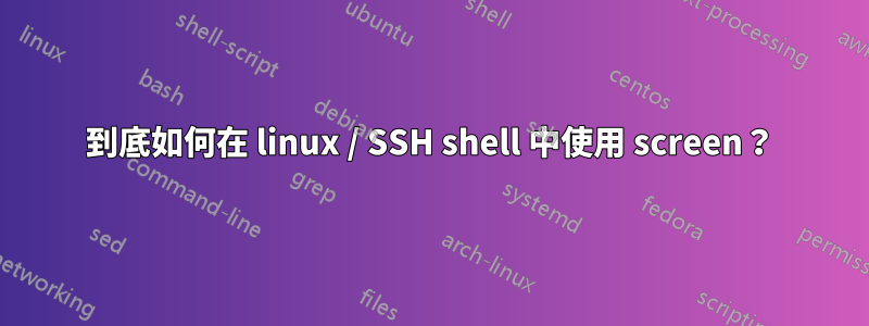 到底如何在 linux / SSH shell 中使用 screen？