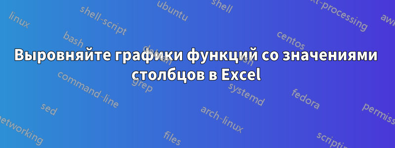 Выровняйте графики функций со значениями столбцов в Excel