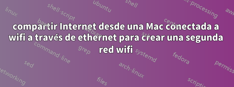compartir Internet desde una Mac conectada a wifi a través de ethernet para crear una segunda red wifi