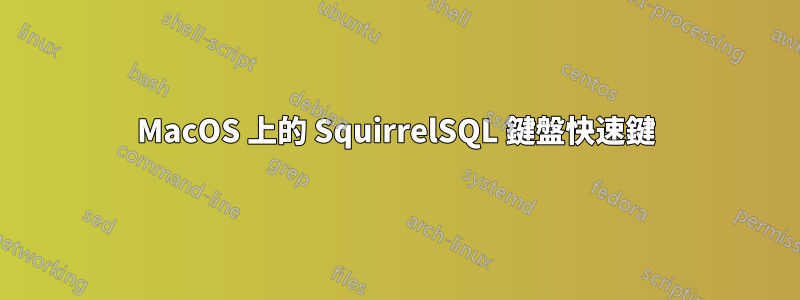 MacOS 上的 SquirrelSQL 鍵盤快速鍵