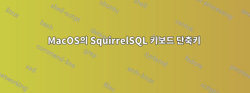 MacOS의 SquirrelSQL 키보드 단축키