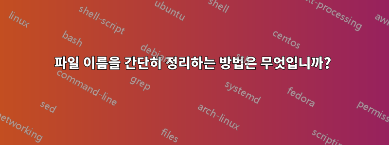 파일 이름을 간단히 정리하는 방법은 무엇입니까?