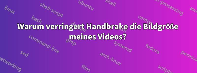 Warum verringert Handbrake die Bildgröße meines Videos?