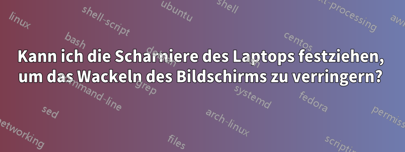 Kann ich die Scharniere des Laptops festziehen, um das Wackeln des Bildschirms zu verringern?