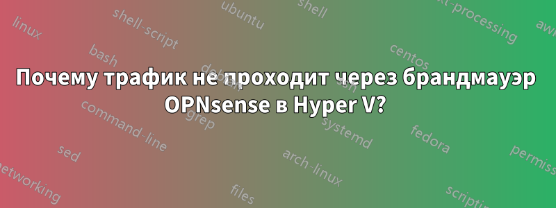Почему трафик не проходит через брандмауэр OPNsense в Hyper V?