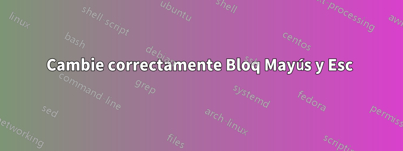 Cambie correctamente Bloq Mayús y Esc