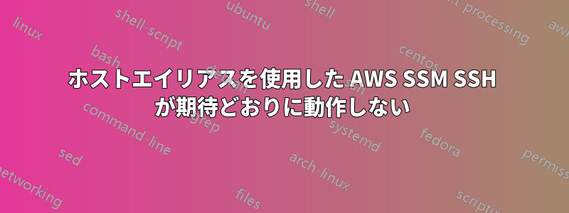 ホストエイリアスを使用した AWS SSM SSH が期待どおりに動作しない