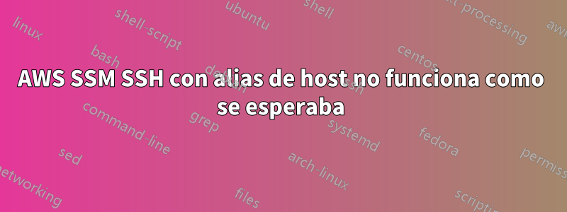 AWS SSM SSH con alias de host no funciona como se esperaba
