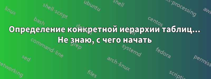 Определение конкретной иерархии таблиц... Не знаю, с чего начать