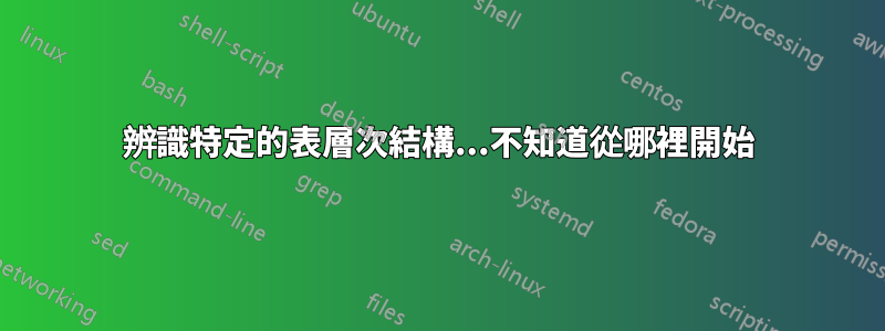 辨識特定的表層次結構...不知道從哪裡開始
