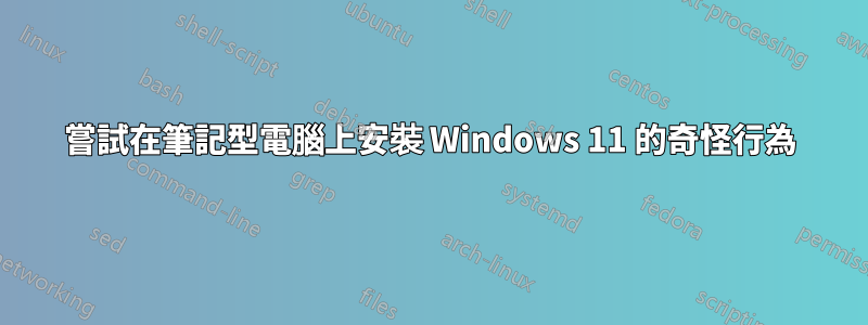 嘗試在筆記型電腦上安裝 Windows 11 的奇怪行為