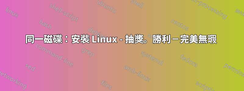 同一磁碟：安裝 Linux - 抽獎。勝利－完美無瑕