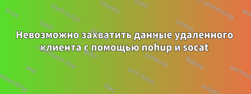 Невозможно захватить данные удаленного клиента с помощью nohup и socat