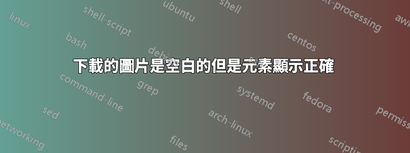 下載的圖片是空白的但是元素顯示正確