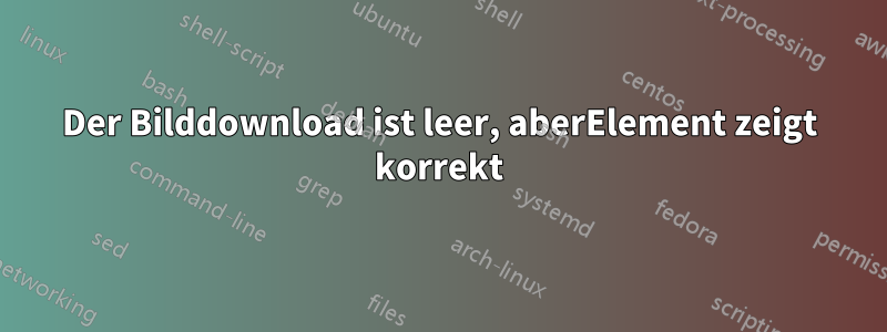 Der Bilddownload ist leer, aberElement zeigt korrekt