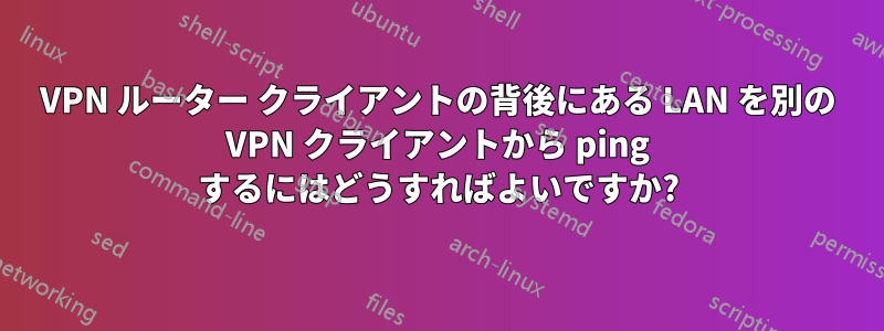 VPN ルーター クライアントの背後にある LAN を別の VPN クライアントから ping するにはどうすればよいですか?