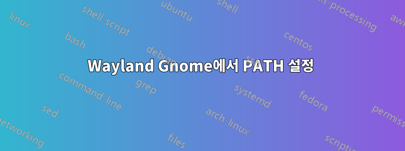 Wayland Gnome에서 PATH 설정