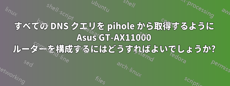 すべての DNS クエリを pihole から取得するように Asus GT-AX11000 ルーターを構成するにはどうすればよいでしょうか?
