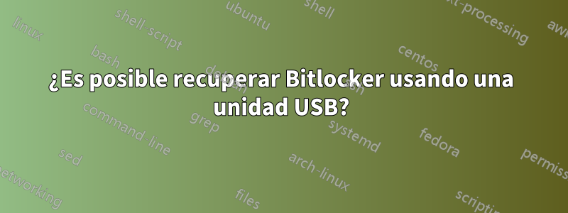 ¿Es posible recuperar Bitlocker usando una unidad USB?