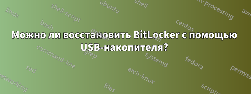 Можно ли восстановить BitLocker с помощью USB-накопителя?