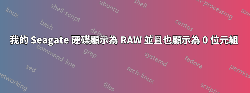我的 Seagate 硬碟顯示為 RAW 並且也顯示為 0 位元組