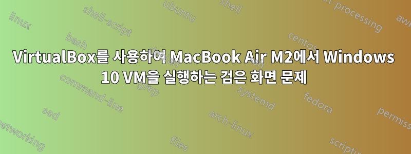 VirtualBox를 사용하여 MacBook Air M2에서 Windows 10 VM을 실행하는 검은 화면 문제