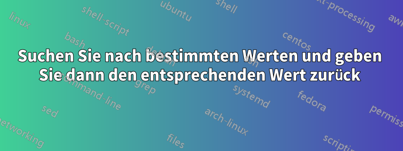 Suchen Sie nach bestimmten Werten und geben Sie dann den entsprechenden Wert zurück