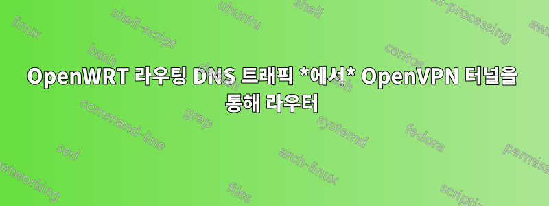 OpenWRT 라우팅 DNS 트래픽 *에서* OpenVPN 터널을 통해 라우터