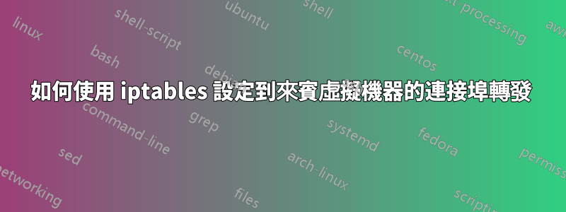 如何使用 iptables 設定到來賓虛擬機器的連接埠轉發