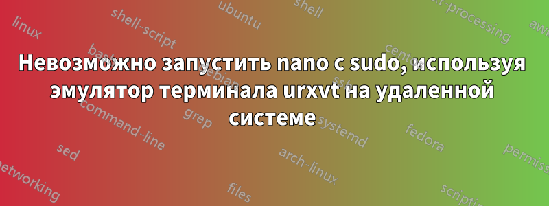 Невозможно запустить nano с sudo, используя эмулятор терминала urxvt на удаленной системе