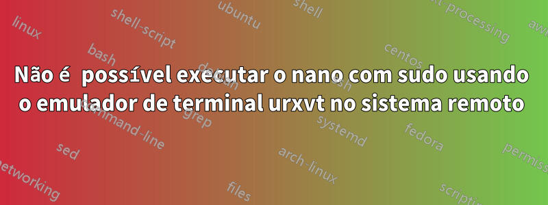 Não é possível executar o nano com sudo usando o emulador de terminal urxvt no sistema remoto