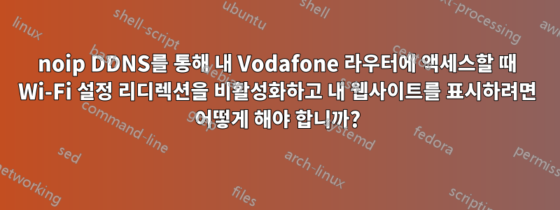 noip DDNS를 통해 내 Vodafone 라우터에 액세스할 때 Wi-Fi 설정 리디렉션을 비활성화하고 내 웹사이트를 표시하려면 어떻게 해야 합니까?