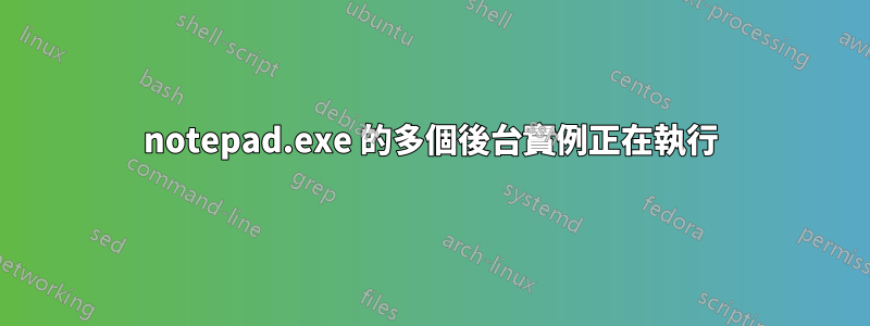 notepad.exe 的多個後台實例正在執行