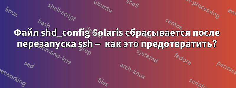 Файл shd_config Solaris сбрасывается после перезапуска ssh — как это предотвратить?