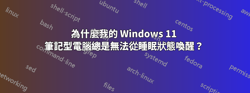 為什麼我的 Windows 11 筆記型電腦總是無法從睡眠狀態喚醒？