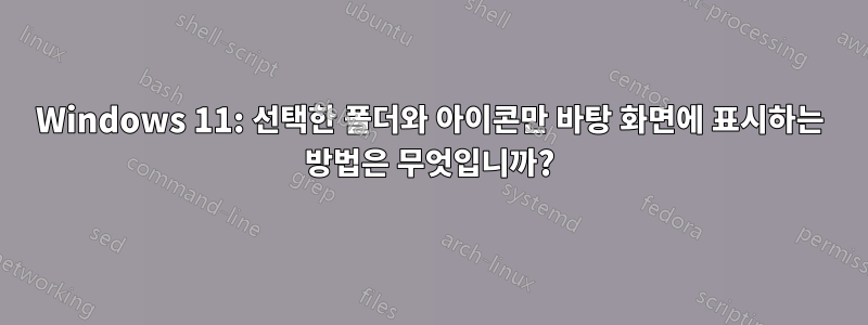 Windows 11: 선택한 폴더와 아이콘만 바탕 화면에 표시하는 방법은 무엇입니까?