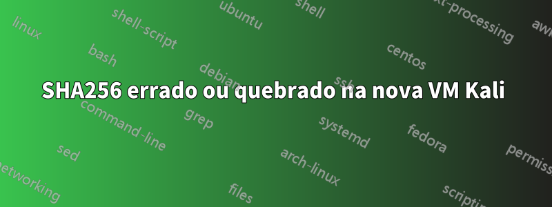 SHA256 errado ou quebrado na nova VM Kali