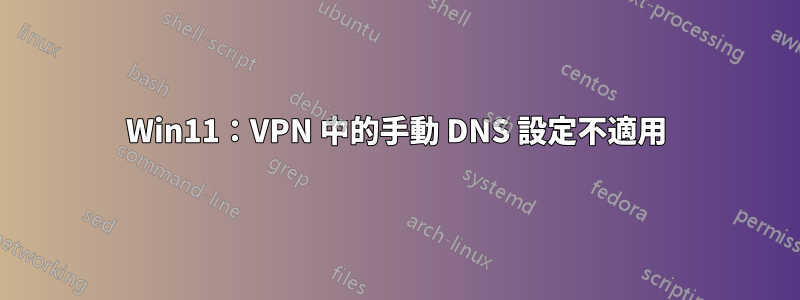 Win11：VPN 中的手動 DNS 設定不適用