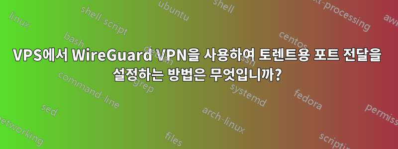 VPS에서 WireGuard VPN을 사용하여 토렌트용 포트 전달을 설정하는 방법은 무엇입니까?