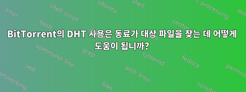 BitTorrent의 DHT 사용은 동료가 대상 파일을 찾는 데 어떻게 도움이 됩니까?