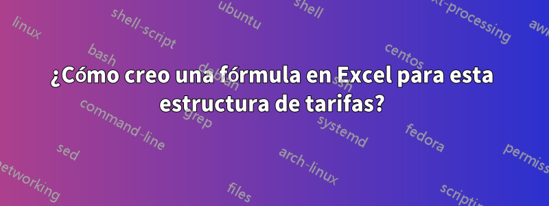 ¿Cómo creo una fórmula en Excel para esta estructura de tarifas?