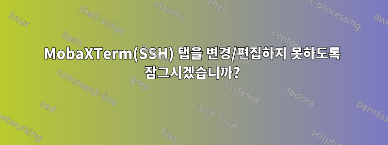 MobaXTerm(SSH) 탭을 변경/편집하지 못하도록 잠그시겠습니까?