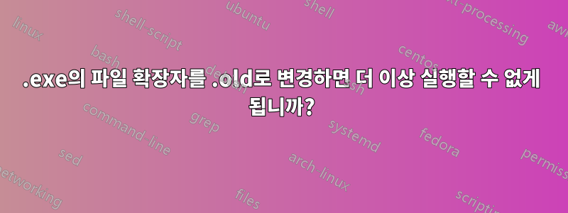 .exe의 파일 확장자를 .old로 변경하면 더 이상 실행할 수 없게 됩니까?