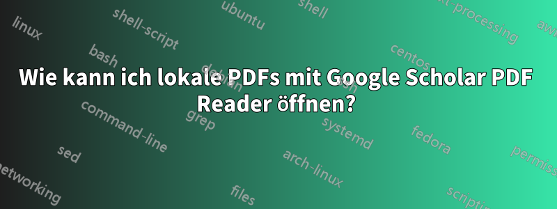 Wie kann ich lokale PDFs mit Google Scholar PDF Reader öffnen?