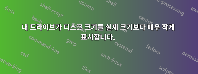 내 드라이브가 디스크 크기를 실제 크기보다 매우 작게 표시합니다.